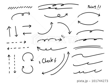 手書き矢印とあしらいセット POP広告用 手書き矢印とあしらいセット POP広告用 101744273