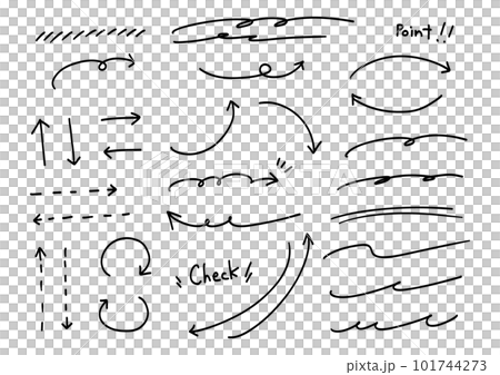手書き矢印とあしらいセット POP広告用 手書き矢印とあしらいセット POP広告用 101744273