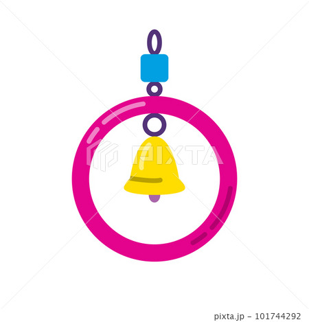 Bird ring with bell toy in flat style Bird ring with bell toy in flat style 101744292