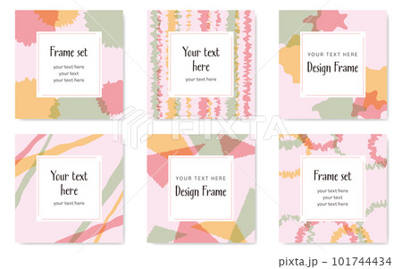 抽象的な模様のフレームセット ピンク系 抽象的な模様のフレームセット ピンク系 101744434