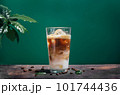 Delicious iced coffee latte in a glass 101744436