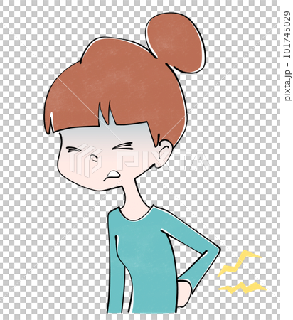 体調不良(腰痛) 女性のイラスト 体調不良(腰痛) 女性のイラスト 101745029