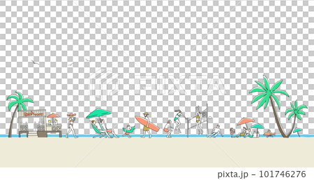 人們在夏天享受海灘的風景 101746276