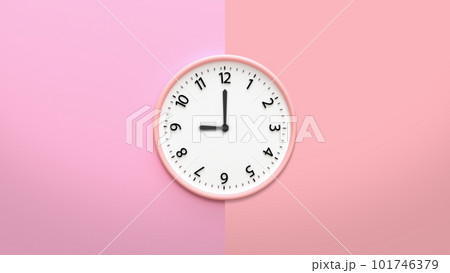 White clock on pastel color background. 101746379
