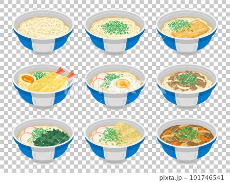 Various types of udon illustration set 101746541