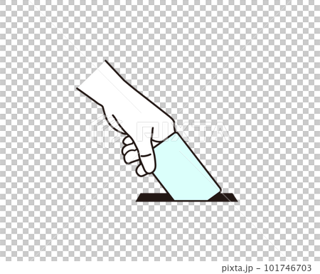 投票用紙を入れる手 101746703