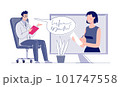 Remote Business Assistant. Online Secretary, Virtual Accountant. Vector characters flat cartoon illustration. 101747558