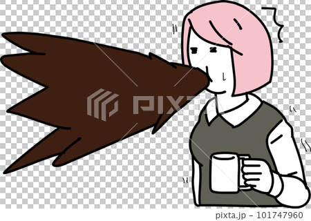 驚訝的女人吹滅咖啡 驚訝的女人吹滅咖啡 101747960