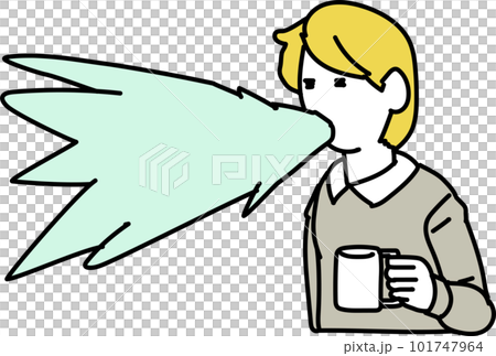 man blowing tea man blowing tea 101747964