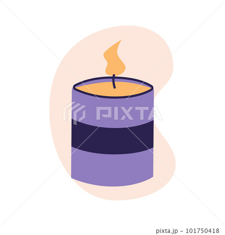 Decorative wax candles for relax and spa. Flat vector illustration in trendy colors, isolated on white background 101750418