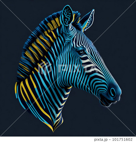 T-shirt design with zebra portrait. AI generated illustration 101751602