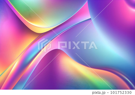 Holographic neon curved wave in motion. Holographic wallpaper background. Gradient Holographic neon curved wave in motion. Holographic wallpaper background. Gradient 101752330