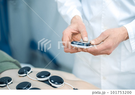 Close up picture of man having back treatment 101753200