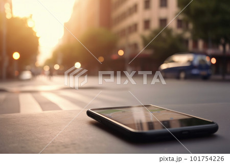 An electronic device left behind on the roadside, a sign of the relentless pace of innovation and the litter it produces. Is AI Generative. 101754226