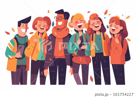 A group of friends having fun and sharing positive emotions on World Laughter Day. Perfect for capturing the genuine and happy moments of human communication and relationship. AI Generative. 101754227