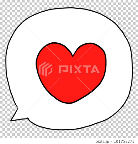 Illustration of a heart-shaped speech bubble Illustration of a heart-shaped speech bubble 101758273