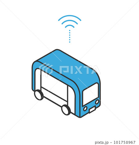 自動運転で走るコミュニティバスのイメージイラスト素材 自動運転で走るコミュニティバスのイメージイラスト素材 101758967
