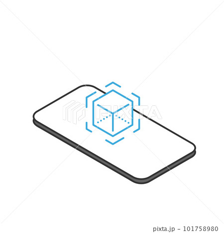 スマホでARアプリを使用するイメージイラスト素材 101758980