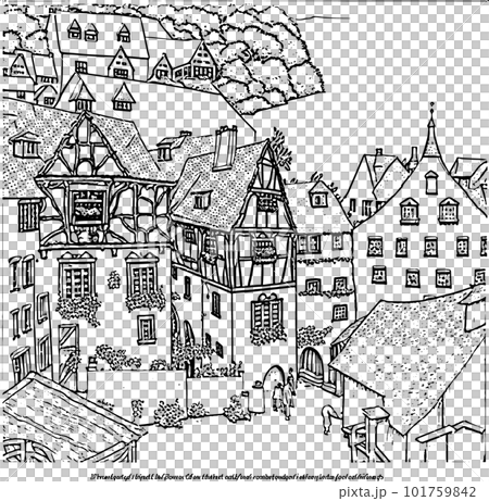 The coloring book features intricate designs inspired by architecture, with elegant patterns and details , PNG, Transparency, 101759842