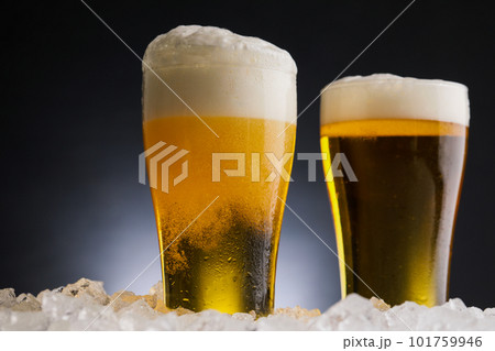 グラスに注がれた生ビール　draft beer	 101759946