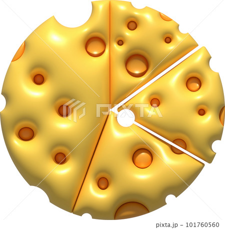 3d rendering Piece of cheese, cheese icon, cheese realistic food 101760560
