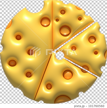 3d rendering Piece of cheese, cheese icon, cheese realistic food 101760560