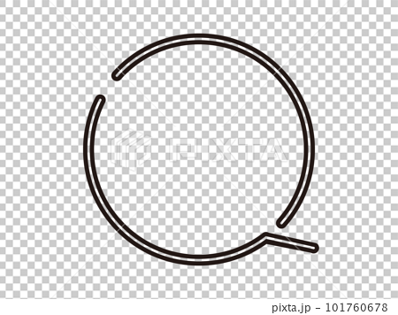 Round balloon with border line - Stock Illustration [101760678] - PIXTA