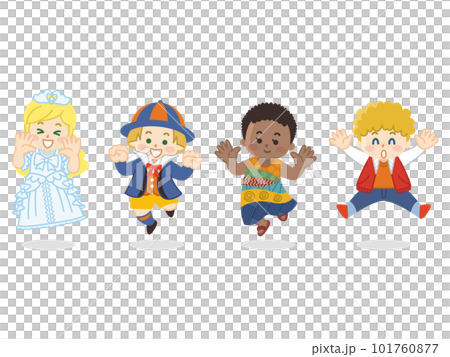 ジャンプしている世界の子供たち ジャンプしている世界の子供たち 101760877