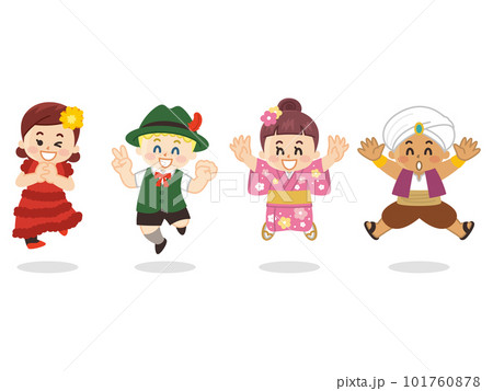 ジャンプしている世界の子供たち ジャンプしている世界の子供たち 101760878