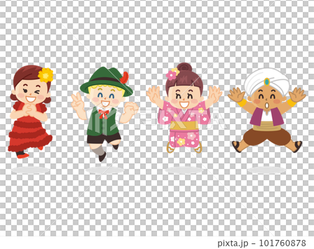 ジャンプしている世界の子供たち ジャンプしている世界の子供たち 101760878