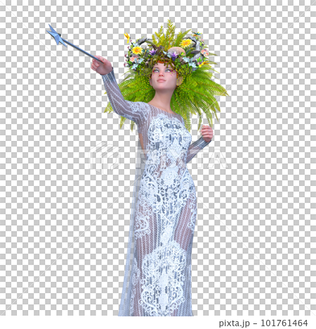 fairy with wreath 101761464