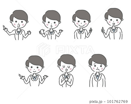 医者 医師 ドクターの注射予防接種寄り添う上半身のイラスト素材セット 医者 医師 ドクターの注射予防接種寄り添う上半身のイラスト素材セット 101762769