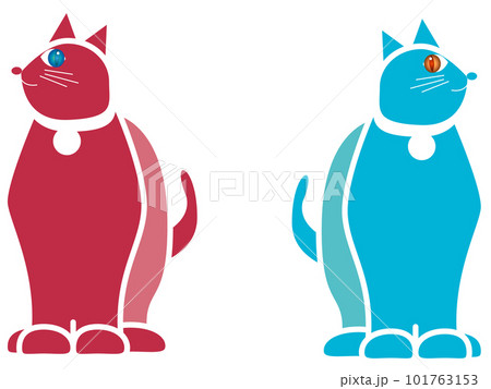 背中合わせの猫サクラとリヴァ 101763153