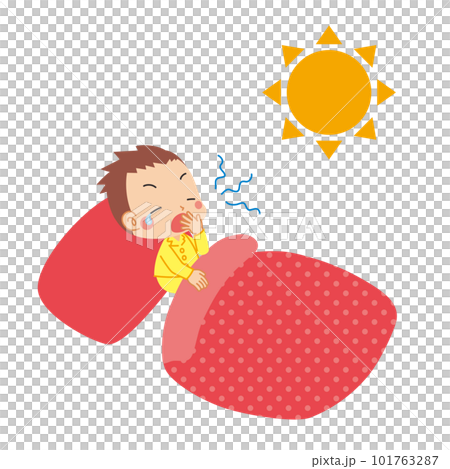 朝起きて欠伸をする可愛い男の子のイラスト 白背景 クリップアート ベクター 朝起きて欠伸をする可愛い男の子のイラスト 白背景 クリップアート ベクター 101763287