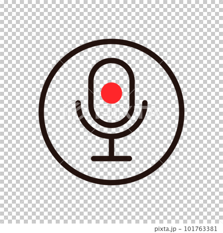麥克風錄音圖標。錄音按鈕。向量。 麥克風錄音圖標。錄音按鈕。向量。 101763381