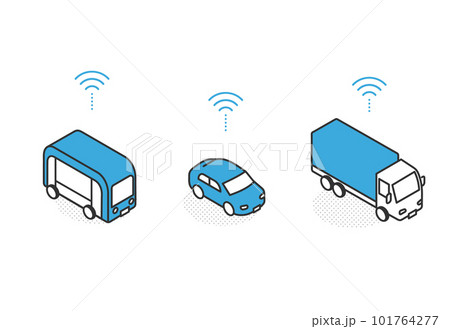 自動運転技術を搭載した車両のイメージイラスト素材 101764277