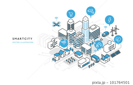 スマートシティのコンセプトイメージイラスト素材 101764501
