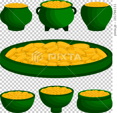 Irish holiday St Patrick day, coins in pot 101766131