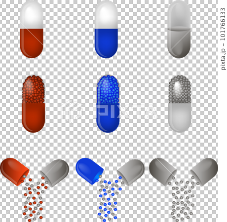 big colored set different types of pills 101766133