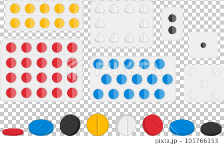 big colored set different types of pills 101766153