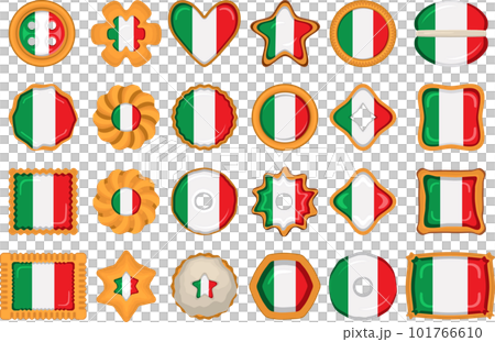 Homemade cookie with flag country Italy in tasty biscuit 101766610