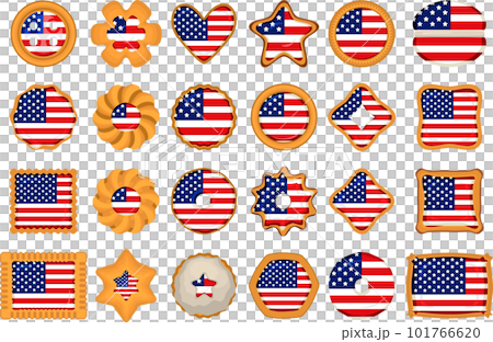 Homemade cookie with flag country USA in tasty biscuit Homemade cookie with flag country USA in tasty biscuit 101766620