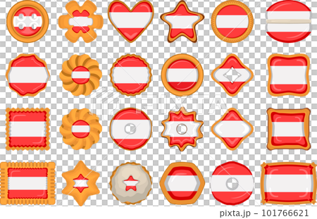 Homemade cookie with flag country Austria in tasty biscuit Homemade cookie with flag country Austria in tasty biscuit 101766621