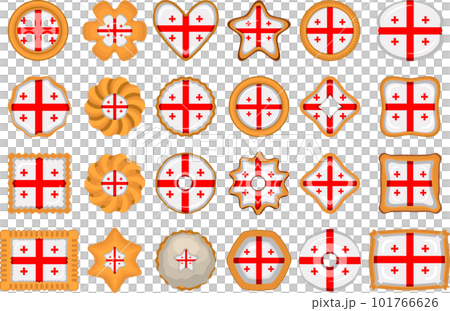 Homemade cookie with flag country Georgia in tasty biscuit 101766626