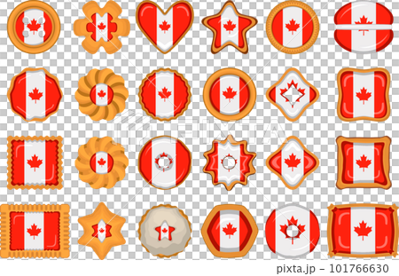 Homemade cookie with flag country Canada in tasty biscuit 101766630