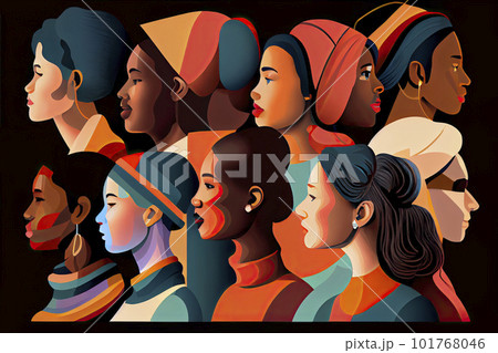 Diverse people, multiracial, multicultural...のイラスト素材 [101768046] - PIXTA