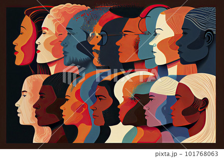Diverse people, multiracial, multicultural...のイラスト素材 [101768063] - PIXTA