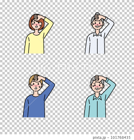 発熱（風邪）で体調不良の男女 101768435