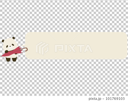Panda with an umbrella. with speech bubble Panda with an umbrella. with speech bubble 101769103
