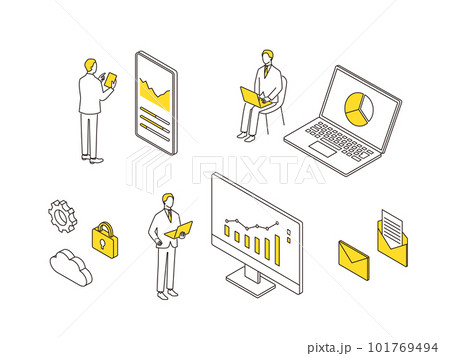 様々なビジネスシーンのアイソメトリックセット 101769494